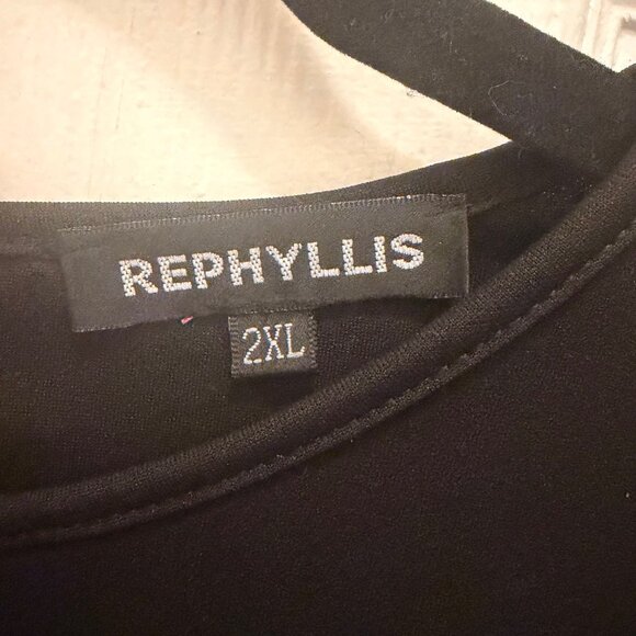 Rephyllis Women’s Black Ruched Side Button Dress Size 2XL – Stretch Knit - Picture 4 of 6